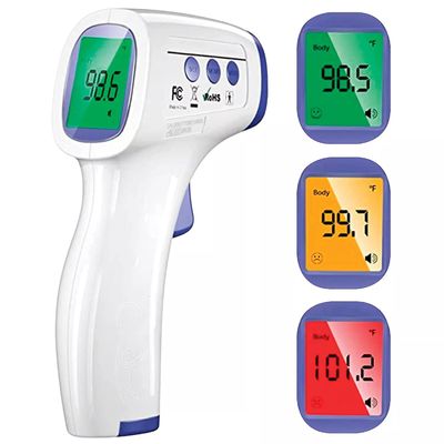 Não ideal da arma do termômetro da temperatura de Digitas do contato para a arma da temperatura do alarme da febre dos adultos do bebê