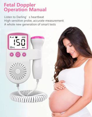 Portátil 	Monitor Fetal de Doppler do bolso do bebê do monitor de coração de Doppler para a gravidez