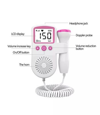 Monitor Fetal de Doppler do detector do coração do bebê do ultrassom da mulher gravida