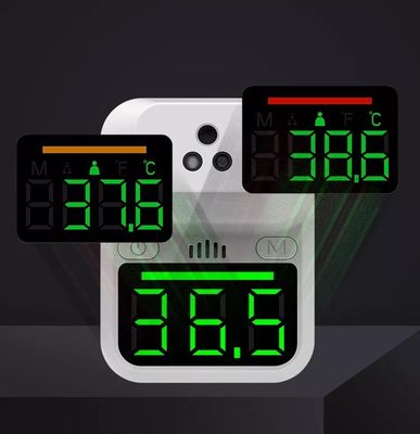 Contacte não instante infravermelho fixado na parede da testa do termômetro da temperatura do diodo emissor de luz Digital que lê a exposição