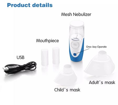 Máquina portátil Mesh Ultrasonic Nebulizer pequeno recarregável Handheld do Nebulizer da asma