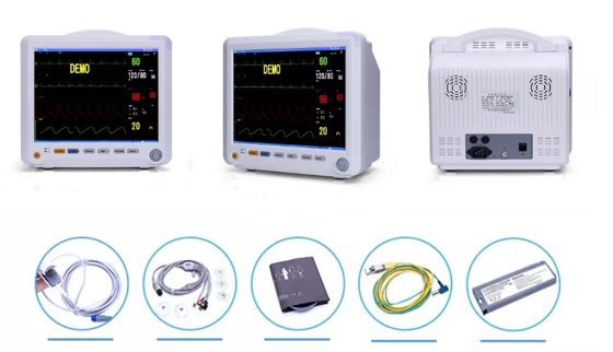 12 monitor do parâmetro ICU do monitor do monitor paciente ETCO2 SPO2 ECG do multiparâmetro da polegada multi