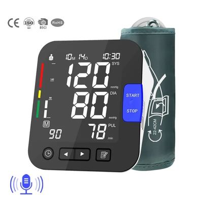 Monitor médico do Bp da pressão sanguínea da máquina da verificação de Digitas Bp da voz do braço automático