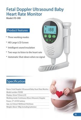 Cofre forte Doppler Fetal do monitor do detector da pulsação do coração do bebê das mulheres gravidas