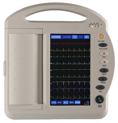 Canal 12 7 ligação do padrão 12 do eletrocardiógrafo da máquina do tela táctil ECG da polegada